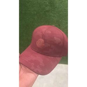 Moncler Burgundy Camo Logo Baseball Cap Hat Adjustable Unisex